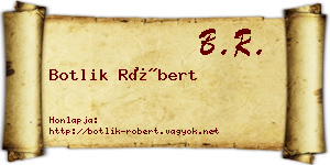 Botlik Róbert névjegykártya